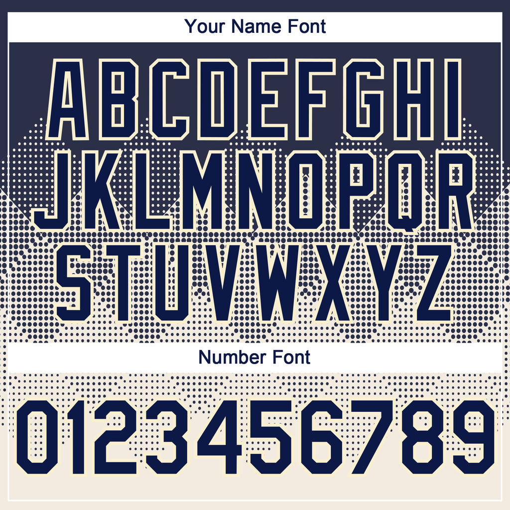 Custom Navy Cream 3D Gradient Square Shape Authentic Baseball Jersey