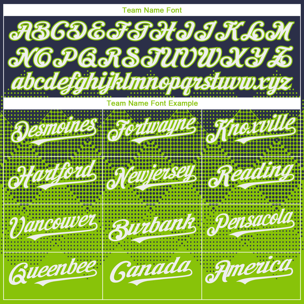 Custom Navy White-Neon Green 3D Gradient Square Shape Authentic Baseball Jersey