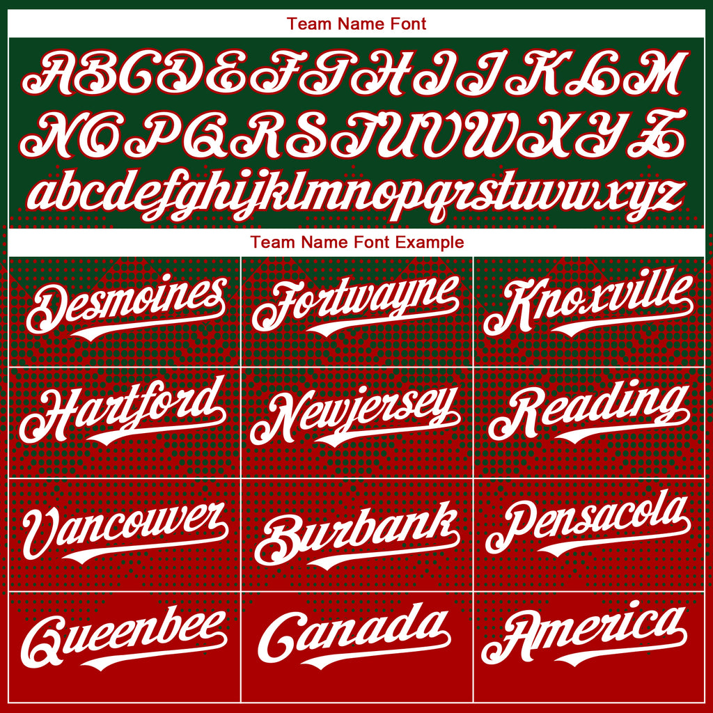 Custom Green White-Red 3D Gradient Square Shape Authentic Baseball Jersey