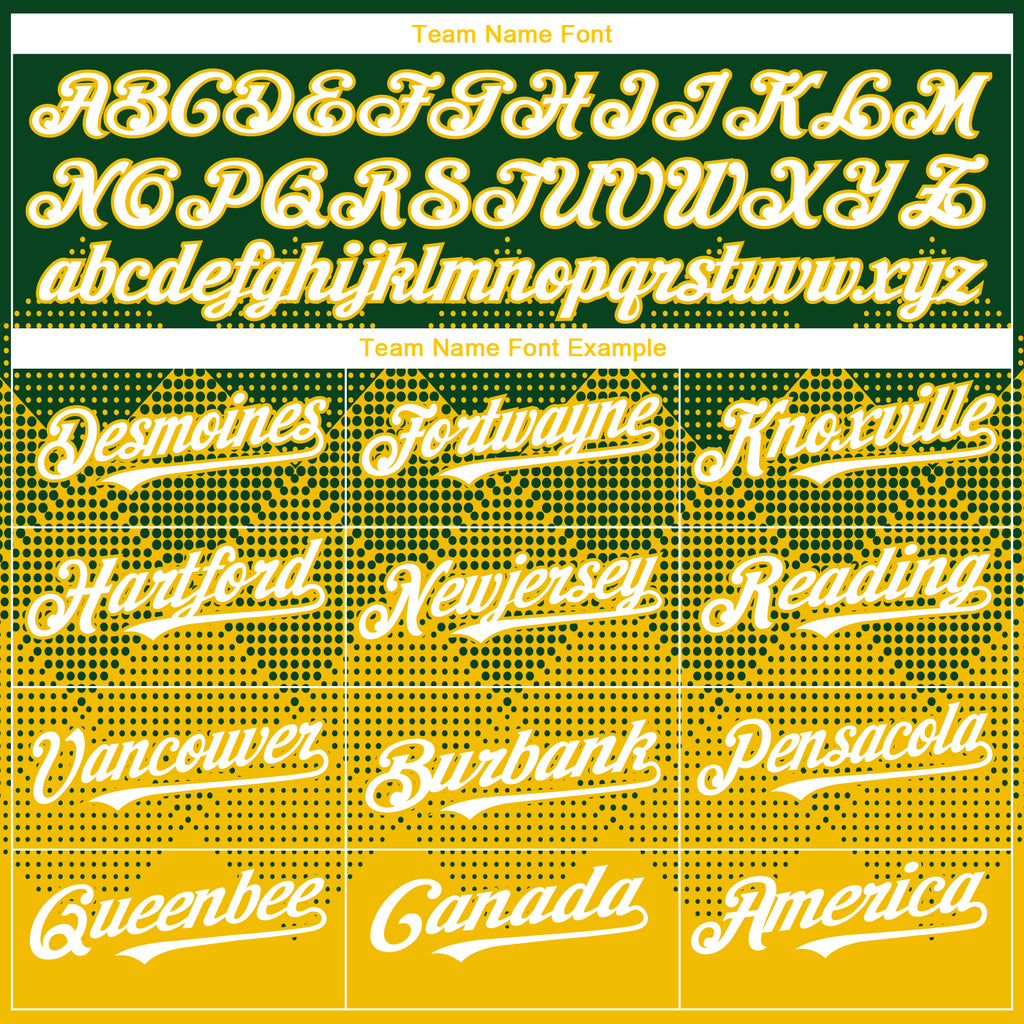 Custom Green White-Yellow 3D Gradient Square Shape Authentic Baseball Jersey