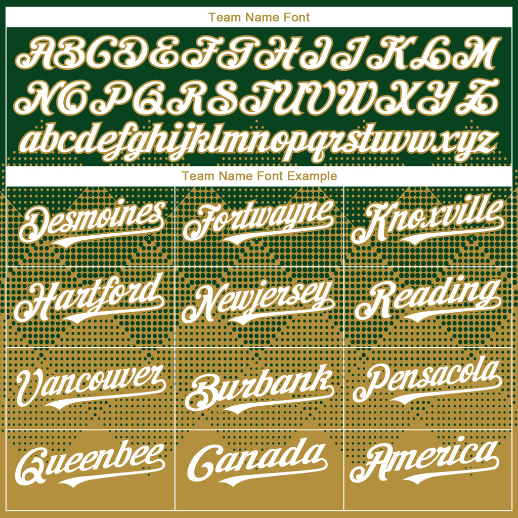Custom Green White-Old Gold 3D Gradient Square Shape Authentic Baseball Jersey