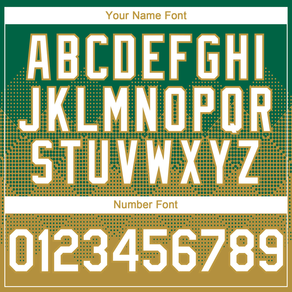 Custom Kelly Green White-Old Gold 3D Gradient Square Shape Authentic Baseball Jersey