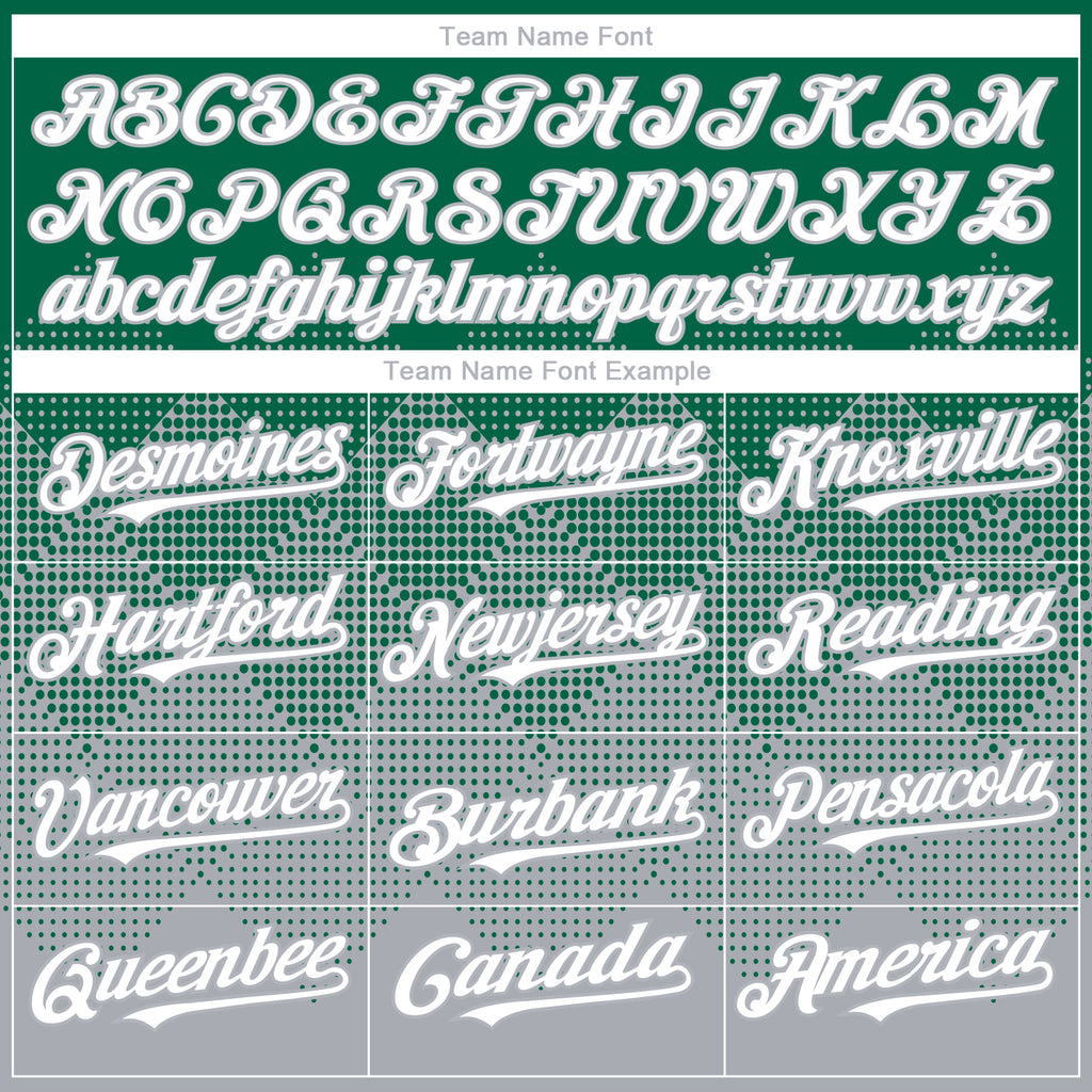 Custom Kelly Green White-Gray 3D Gradient Square Shape Authentic Baseball Jersey