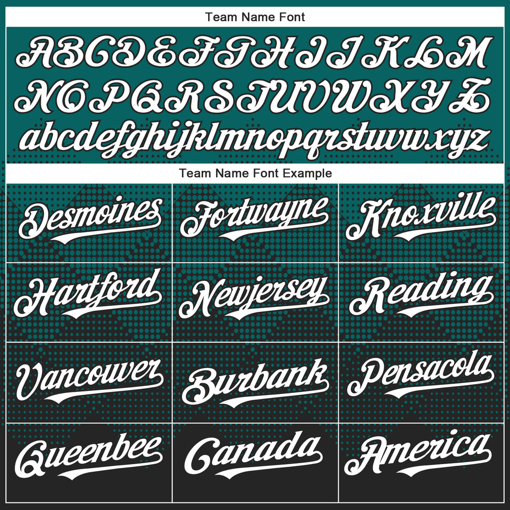 Custom Teal White-Black 3D Gradient Square Shape Authentic Baseball Jersey