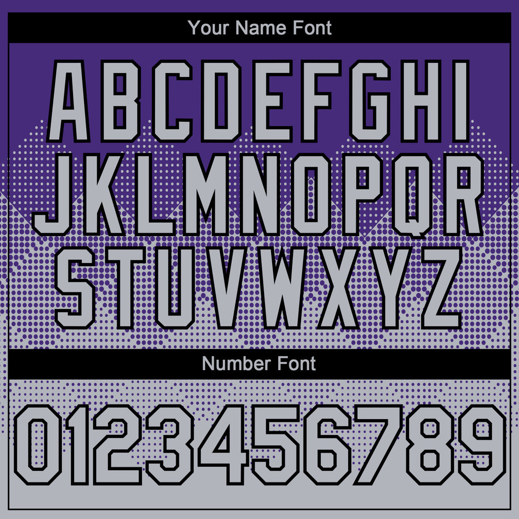 Custom Purple Gray-Black 3D Gradient Square Shape Authentic Baseball Jersey