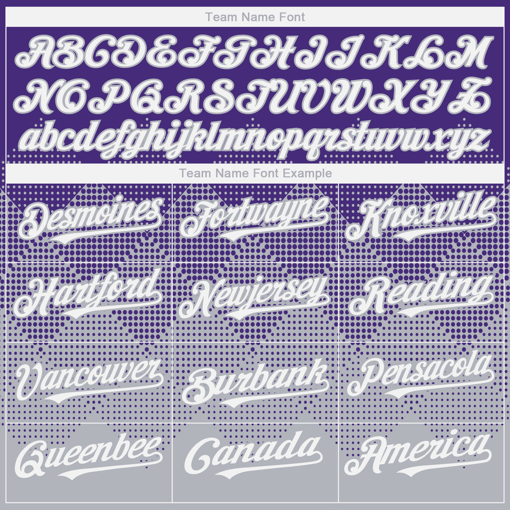 Custom Purple White-Gray 3D Gradient Square Shape Authentic Baseball Jersey