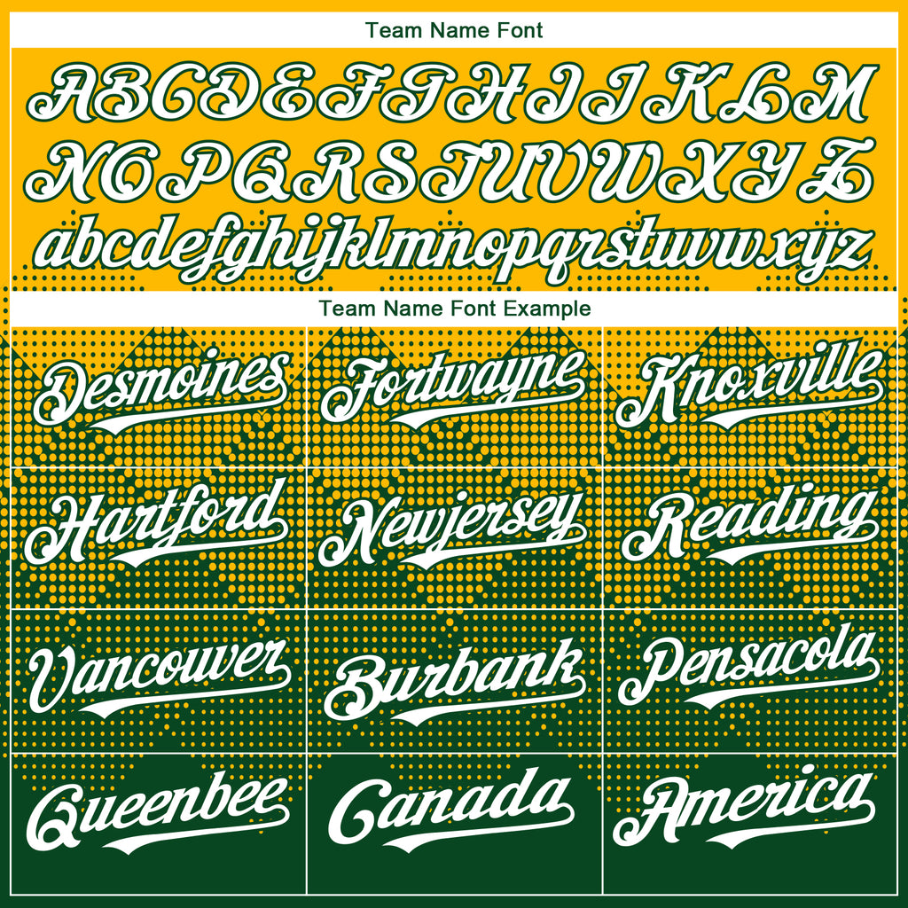 Custom Gold White-Green 3D Gradient Square Shape Authentic Baseball Jersey