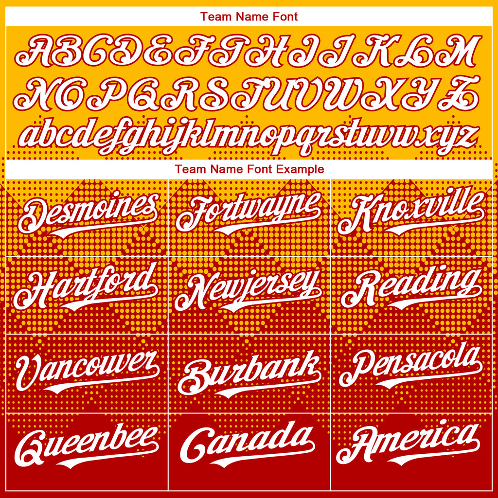 Custom Gold White-Red 3D Gradient Square Shape Authentic Baseball Jersey
