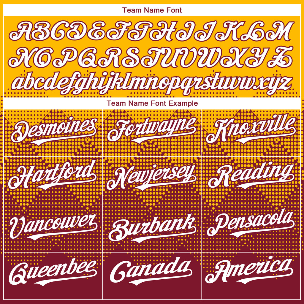 Custom Gold White-Crimson 3D Gradient Square Shape Authentic Baseball Jersey