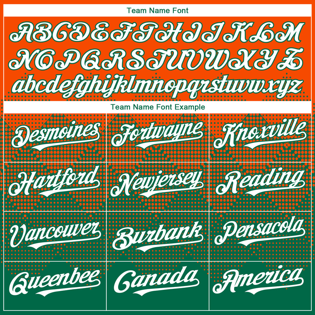 Custom Orange White-Kelly Green 3D Gradient Square Shape Authentic Baseball Jersey
