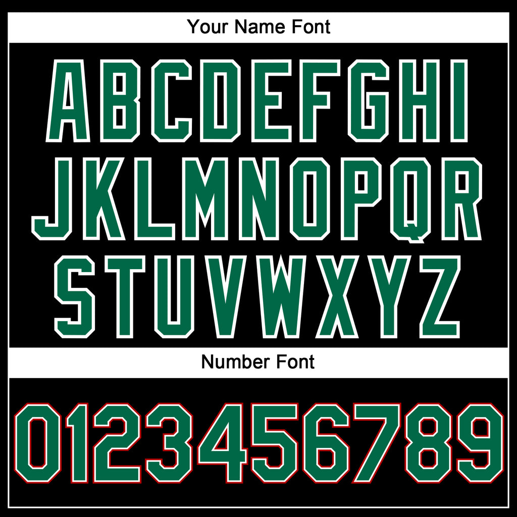 Custom Black Kelly Green White-Red 3D Mexico Mexican Flag Authentic Baseball Jersey
