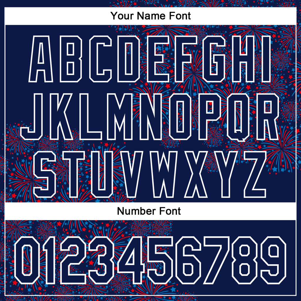 Custom Navy White 3D Pattern Design Patriotic American Spirit Firework Authentic Baseball Jersey