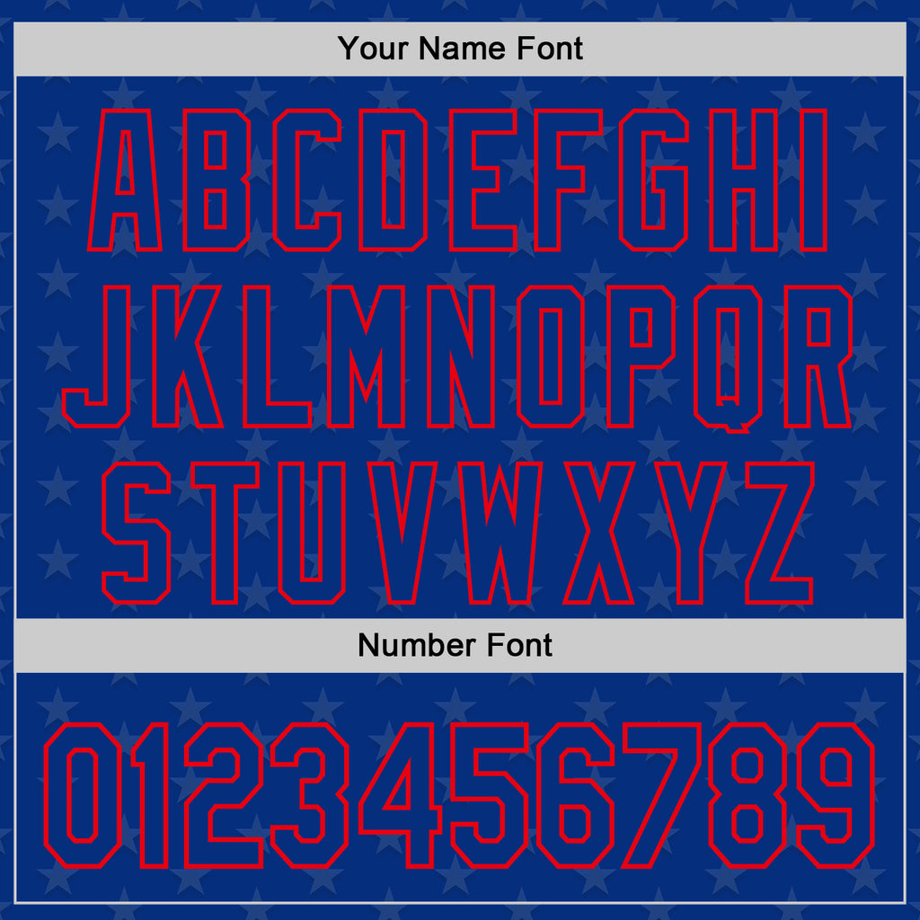 Custom Royal Fire Red-Cream 3D Pattern Design Patriotic American Symbol Statue of Liberty Authentic Baseball Jersey