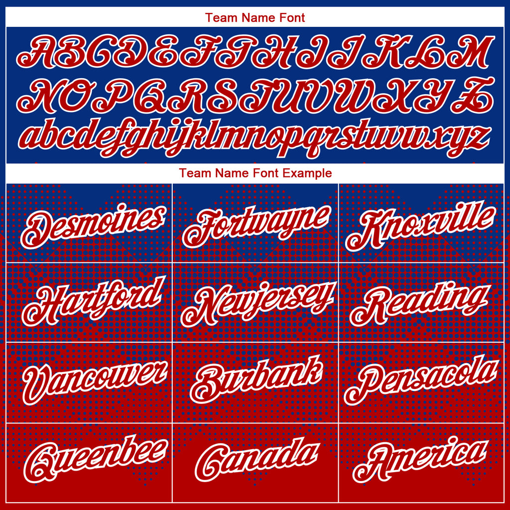 Custom Royal Red-White 3D Pattern Design Gradient Square Shapes Performance T-Shirt