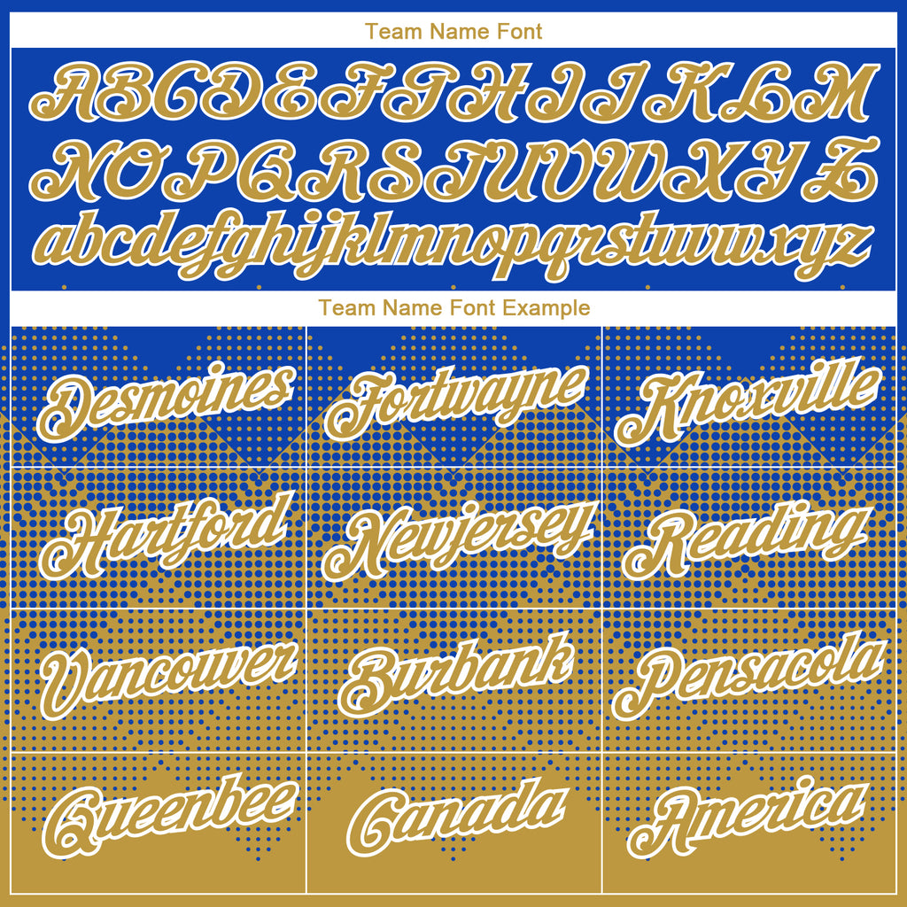 Custom Thunder Blue Old Gold-White 3D Pattern Design Gradient Square Shapes Performance T-Shirt