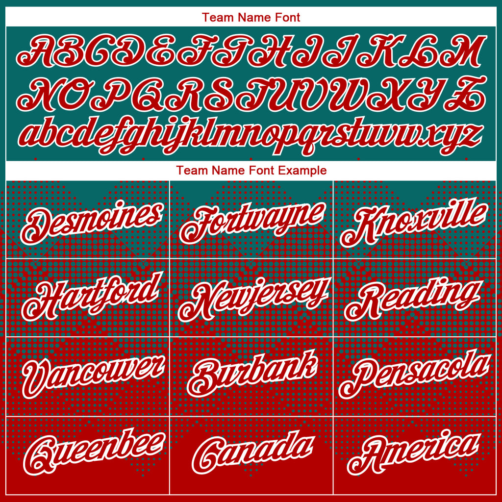 Custom Teal Red-White 3D Pattern Design Gradient Square Shapes Performance T-Shirt