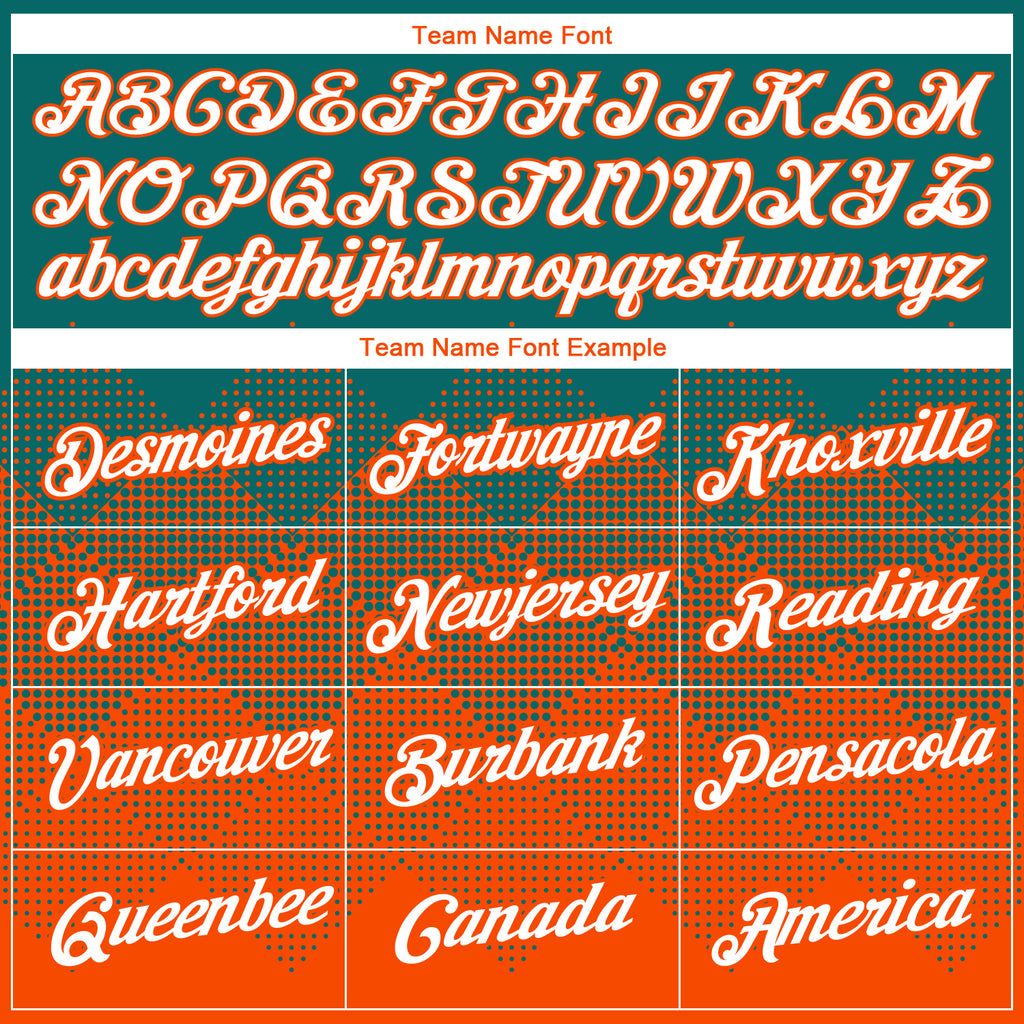 Custom Teal White-Orange 3D Pattern Design Gradient Square Shapes Performance T-Shirt