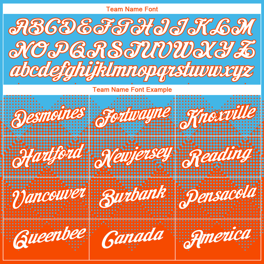 Custom Sky Blue White-Orange 3D Pattern Design Gradient Square Shapes Performance T-Shirt