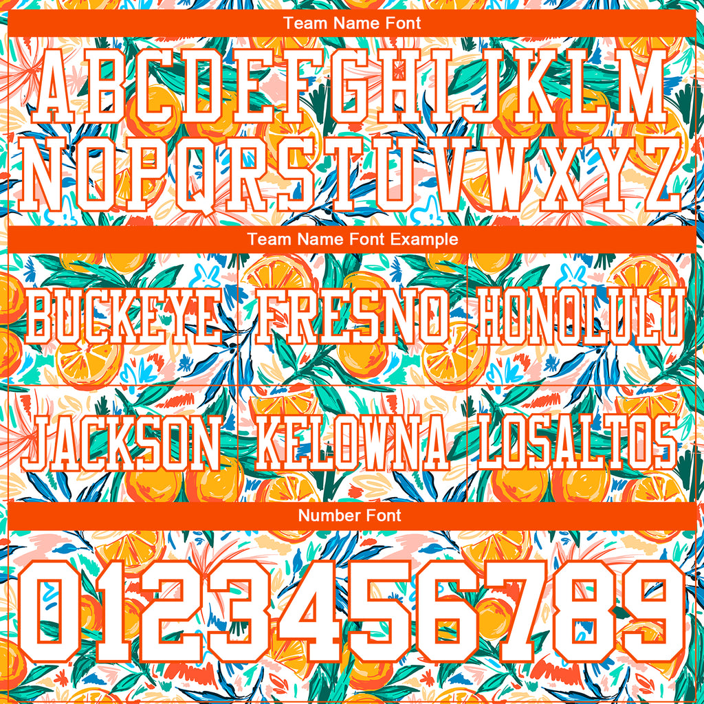 Custom White Orange 3D Pattern Fruit Mesh Authentic Football Jersey