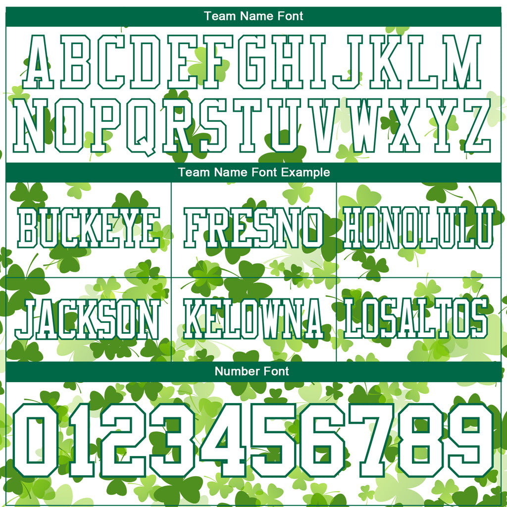 Custom White Kelly Green 3D Pattern St. Patrick's Day Mesh Authentic Football Jersey
