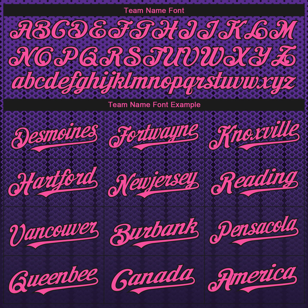Custom Purple Pink-Black 3D Pattern Design Gradient Geometric Shape Authentic Baseball Jersey