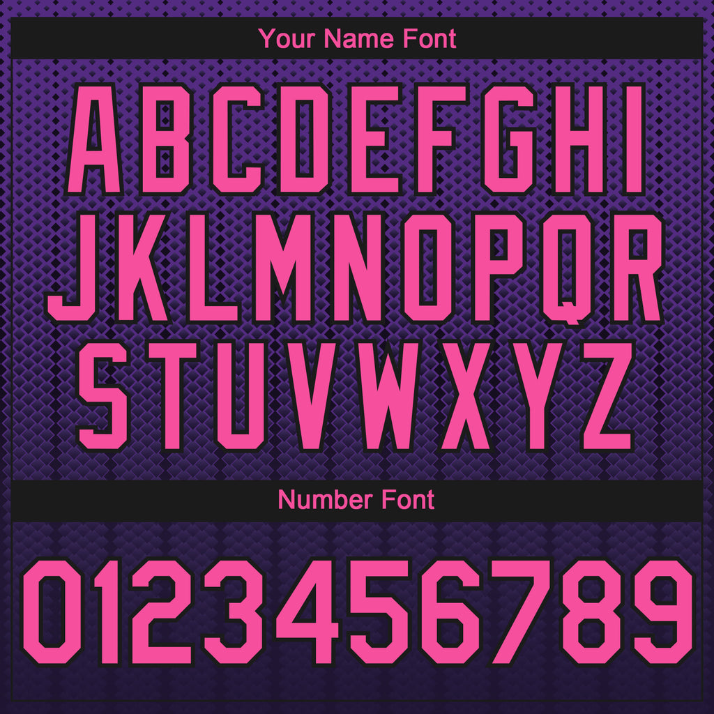 Custom Purple Pink-Black 3D Pattern Design Gradient Geometric Shape Authentic Baseball Jersey