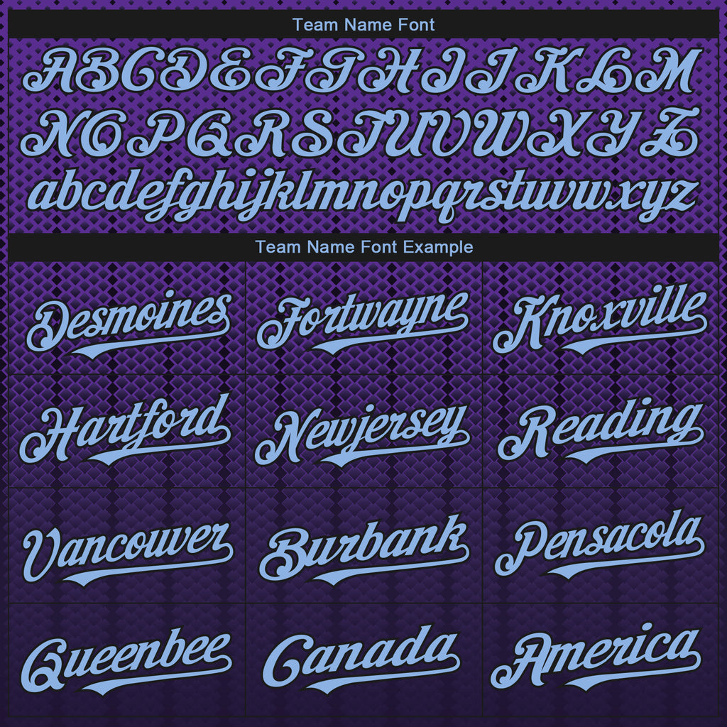 Custom Purple Light Blue-Black 3D Pattern Design Gradient Geometric Shape Authentic Baseball Jersey
