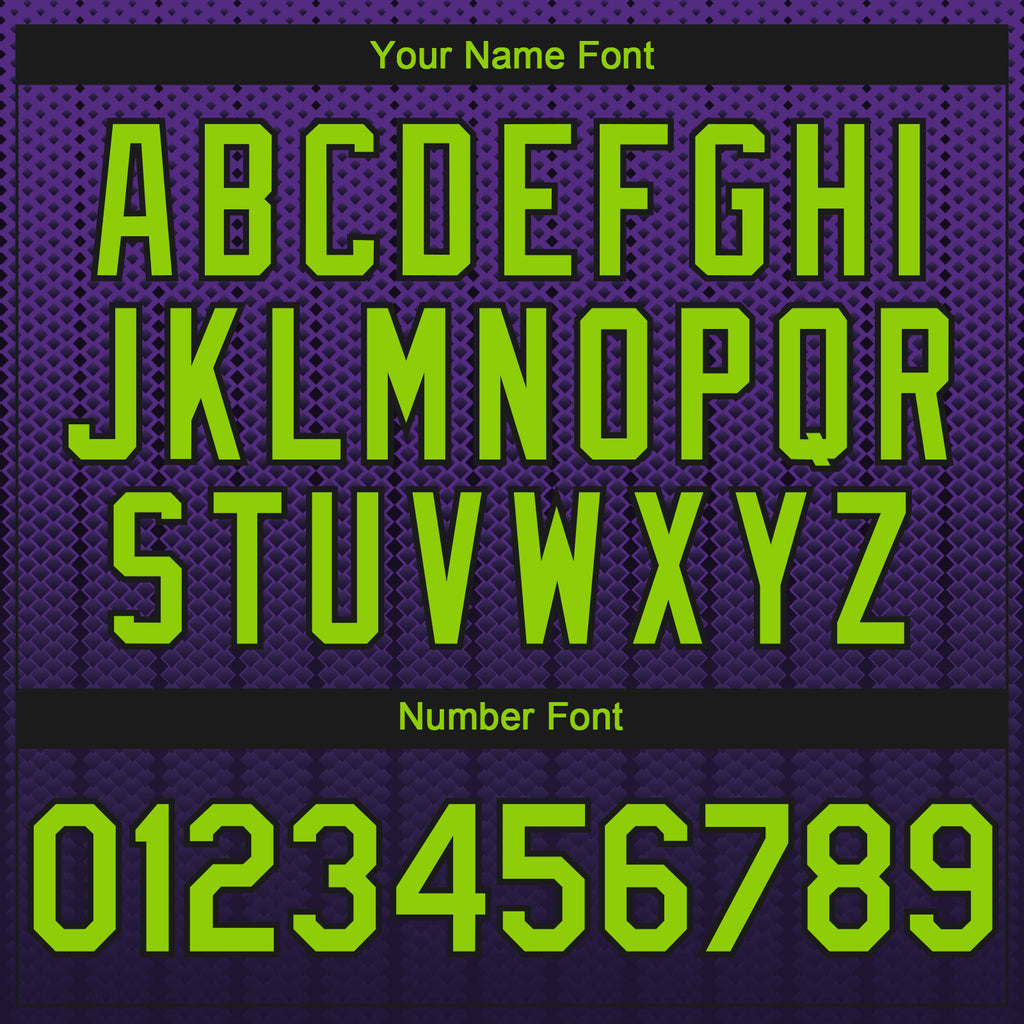 Custom Purple Neon Green-Black 3D Pattern Design Gradient Geometric Shape Authentic Baseball Jersey