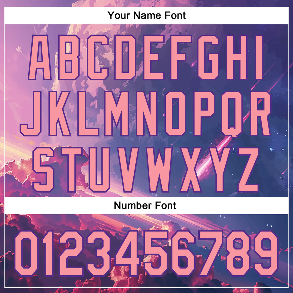 Custom Purple Medium Pink 3D Pattern Design Outer Space Authentic Baseball Jersey