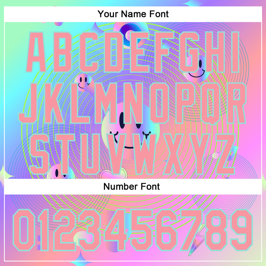 Custom Purple Medium Pink-Ice Blue 3D Pattern Design Trippy Smiley Face Acid Authentic Baseball Jersey