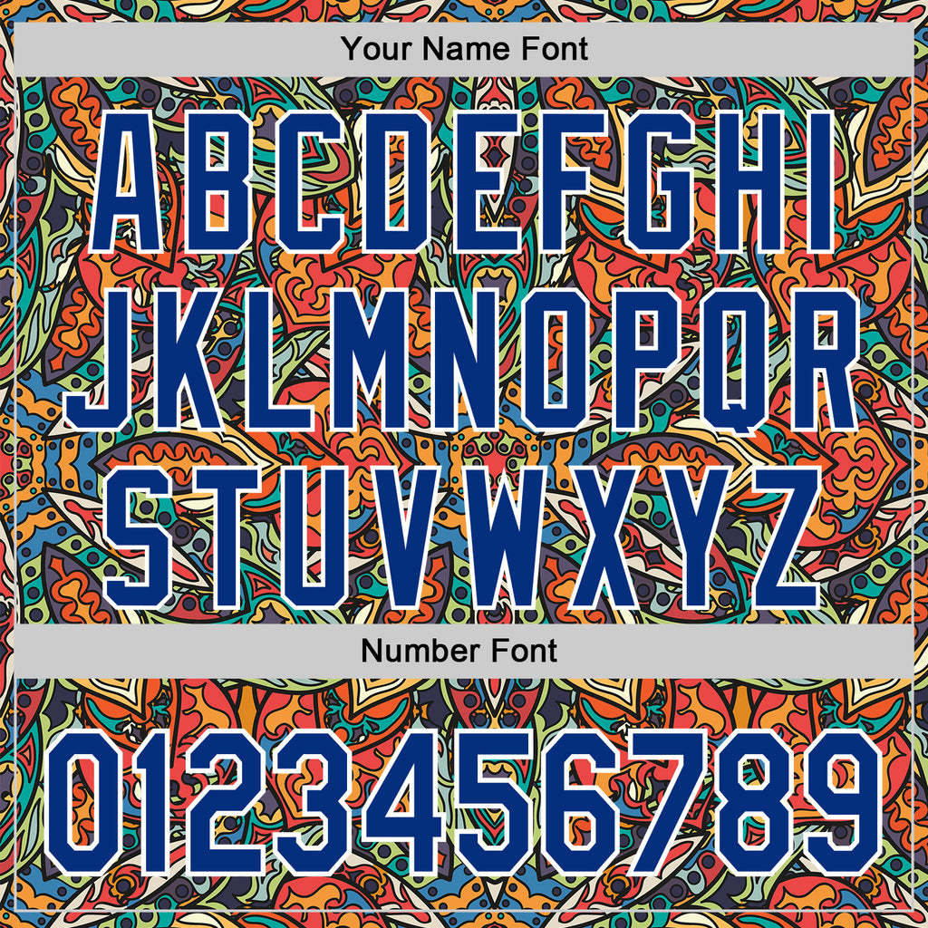 Custom Orange Royal-White 3D Pattern Design Burner Costumes Exotic Authentic Baseball Jersey