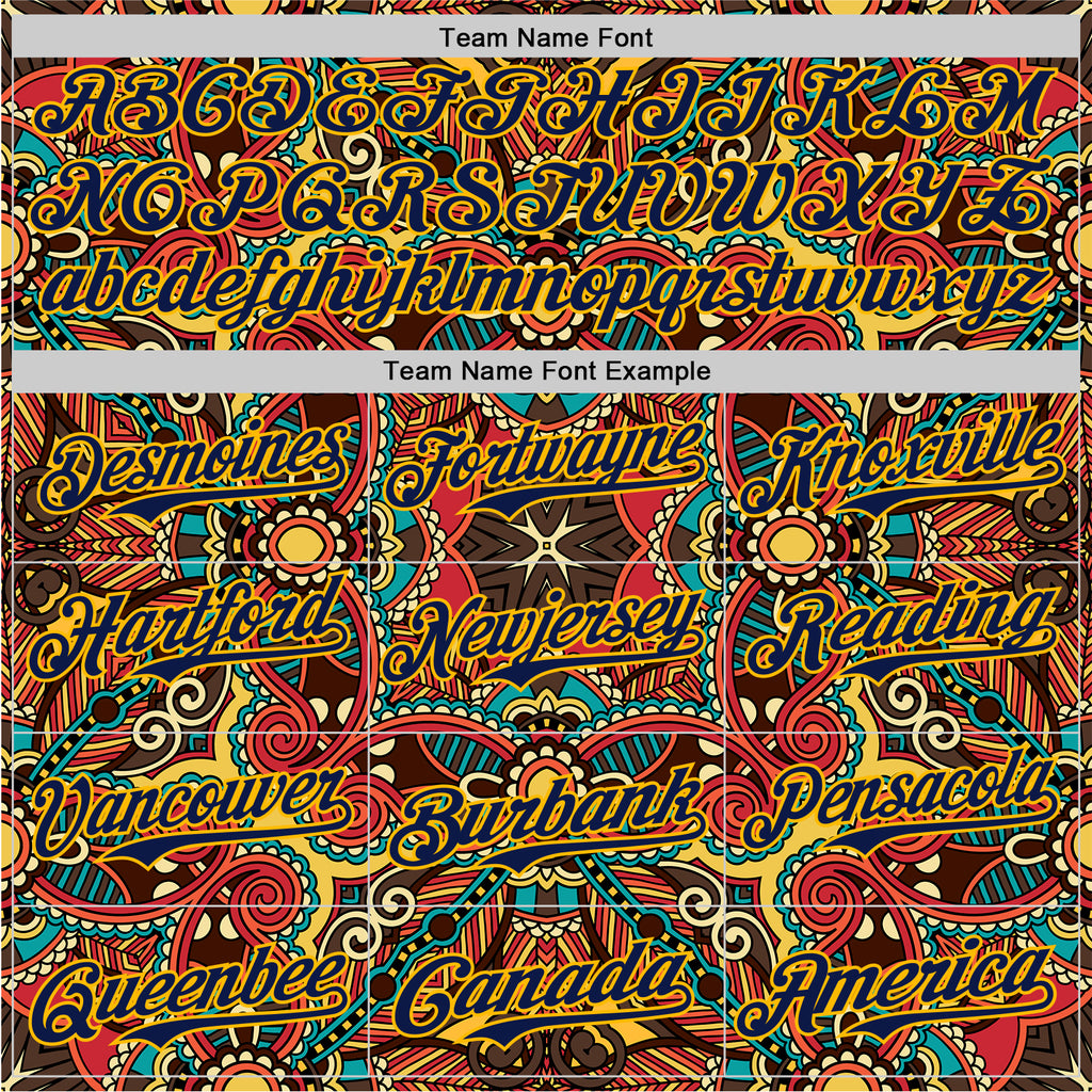 Custom Red Navy-Gold 3D Pattern Design Burner Costumes Exotic Authentic Baseball Jersey