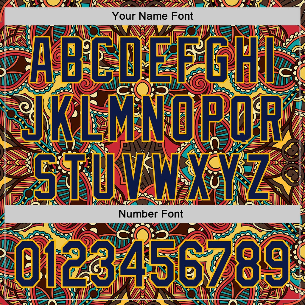 Custom Red Navy-Gold 3D Pattern Design Burner Costumes Exotic Authentic Baseball Jersey