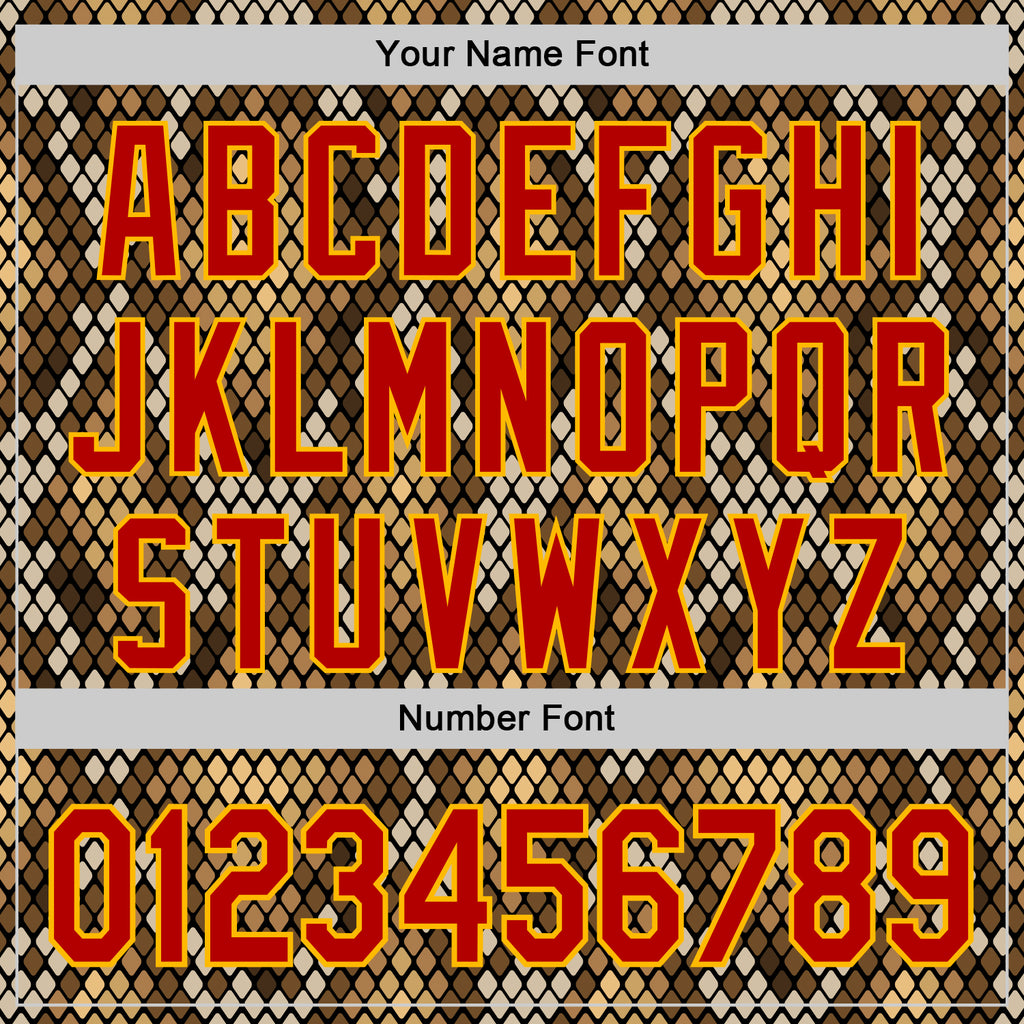 Custom Black Red-Gold 3D Pattern Design Rave Party Animal Snake Python Print Authentic Baseball Jersey