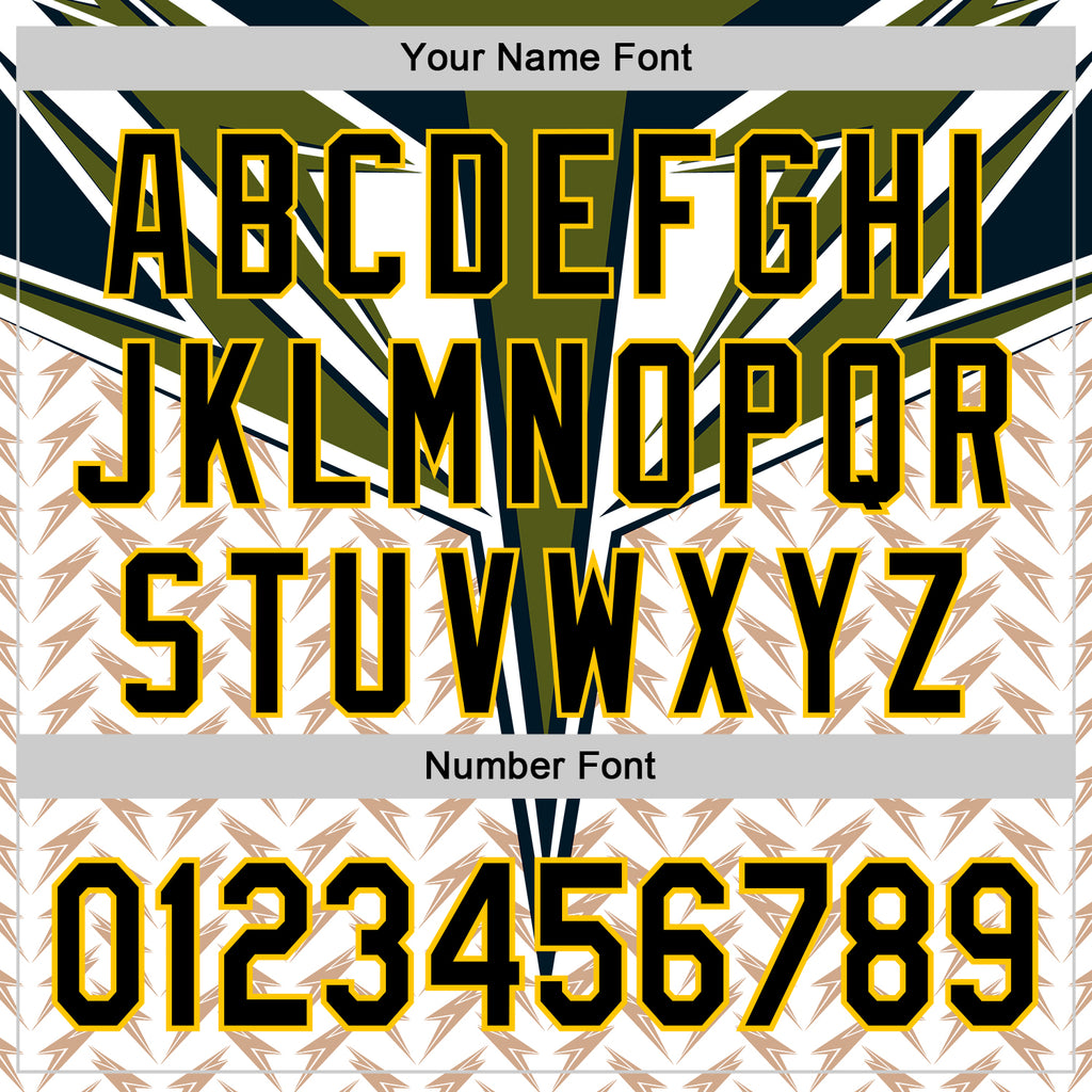 Custom White Black-Yellow 3D Pattern Design Burner Costumes Lightning Authentic Baseball Jersey