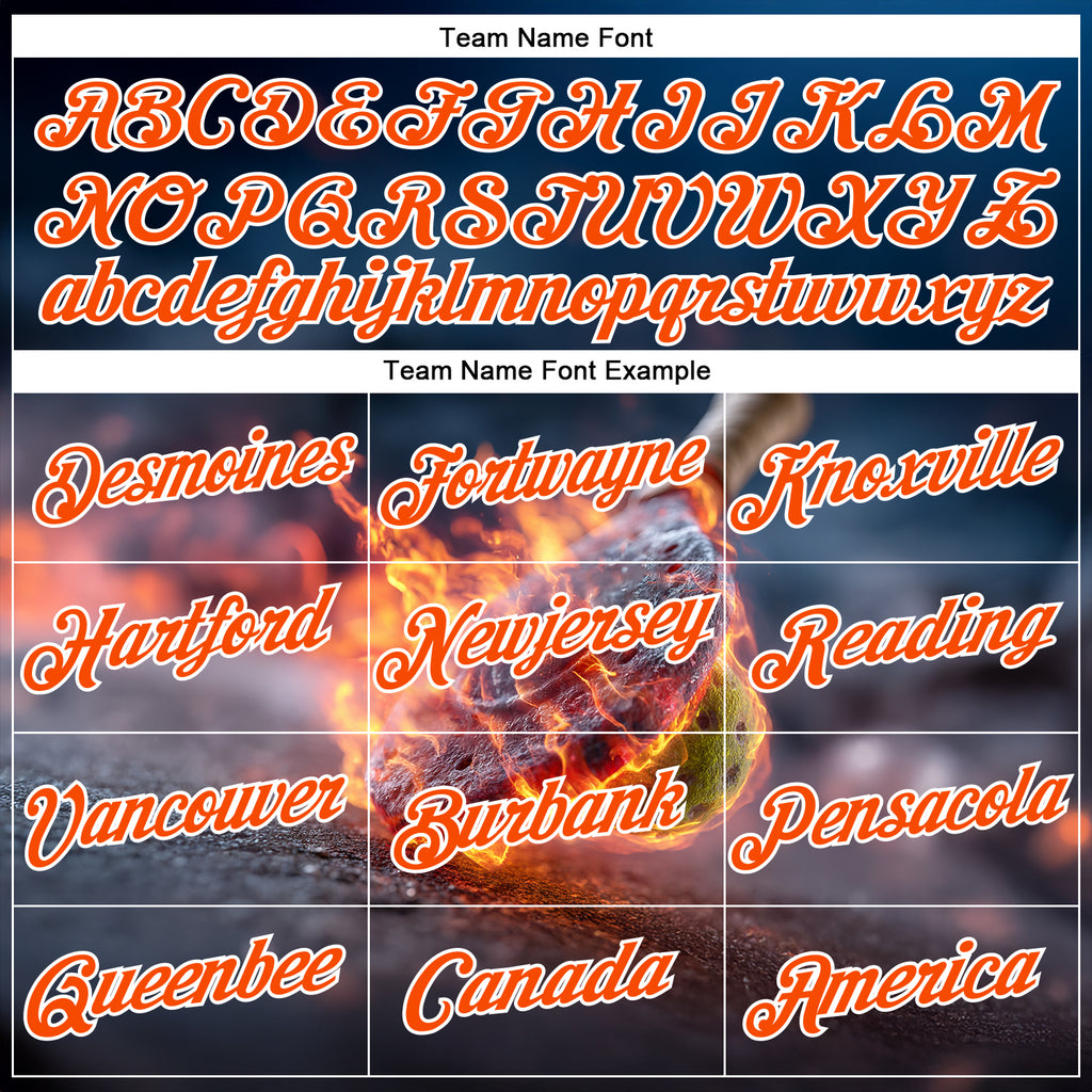 Custom Blue Orange-White 3D Flame Pickleball Paddles Balls Performance T-Shirt