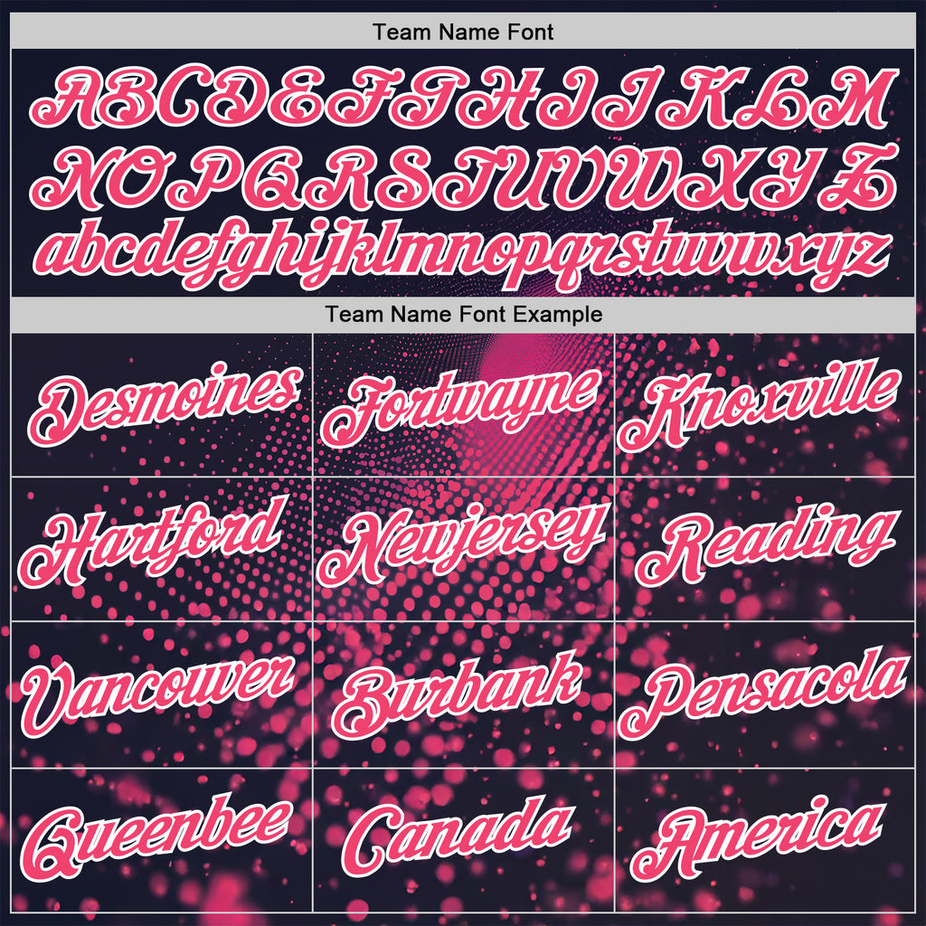 Custom Navy Neon Pink-White 3D Pattern Design Gradient Neon Sport Wear Performance T-Shirt