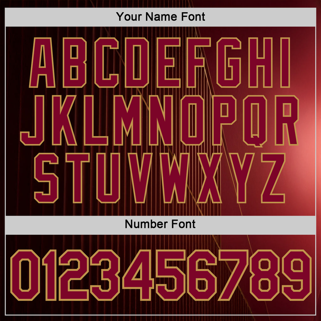 Custom Red Maroon-Old Gold 3D Pattern Design Gradient Stripe Sport Wear Performance T-Shirt