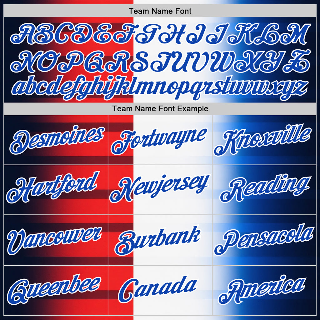 Custom White Thunder Blue-Red 3D Pattern Design USA Gradient Sport Wear Performance T-Shirt