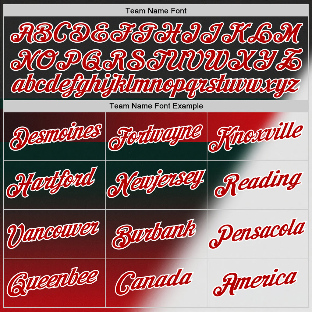Custom Black Red-White 3D Pattern Design Gradient Sport Wear Performance T-Shirt