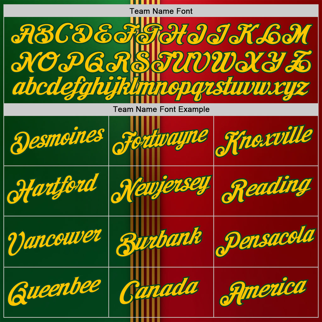 Custom Red Yellow-Green 3D Pattern Design Mexico Portugal Sport Wear Performance T-Shirt