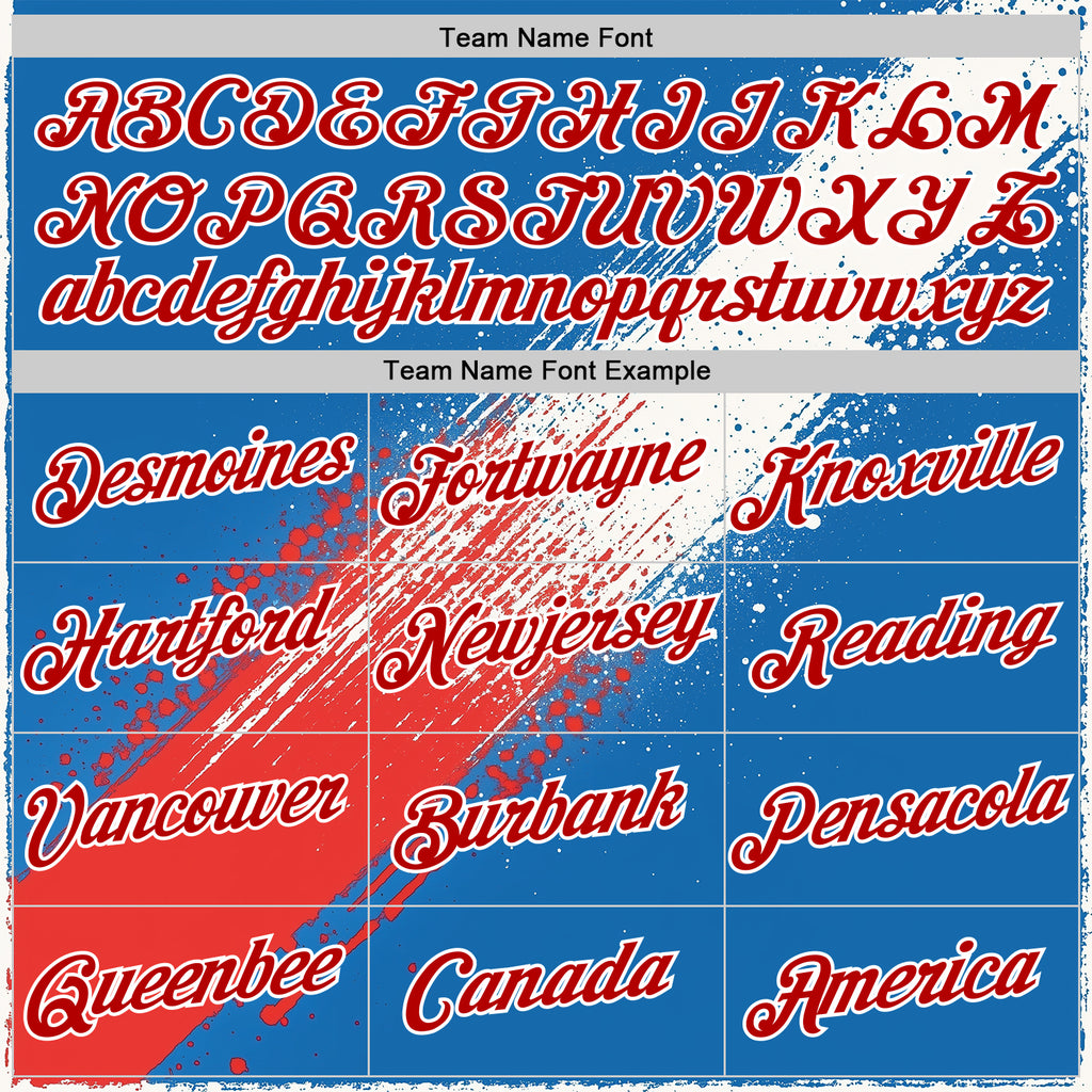 Custom Blue Red-White 3D Pattern Design USA Cuba Sport Wear Performance T-Shirt