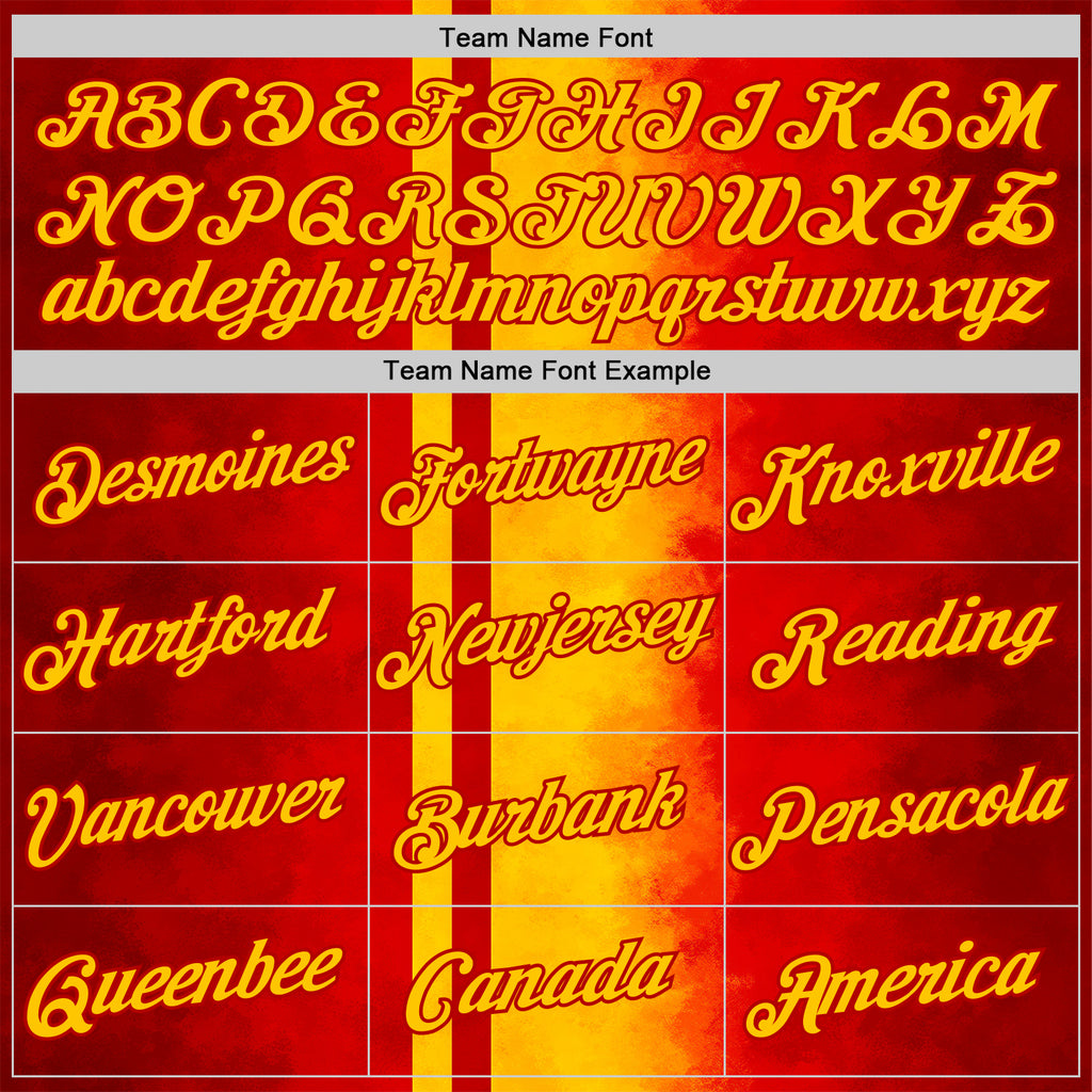 Custom Red Yellow 3D Pattern Design Spain Gradient Sport Wear Performance T-Shirt