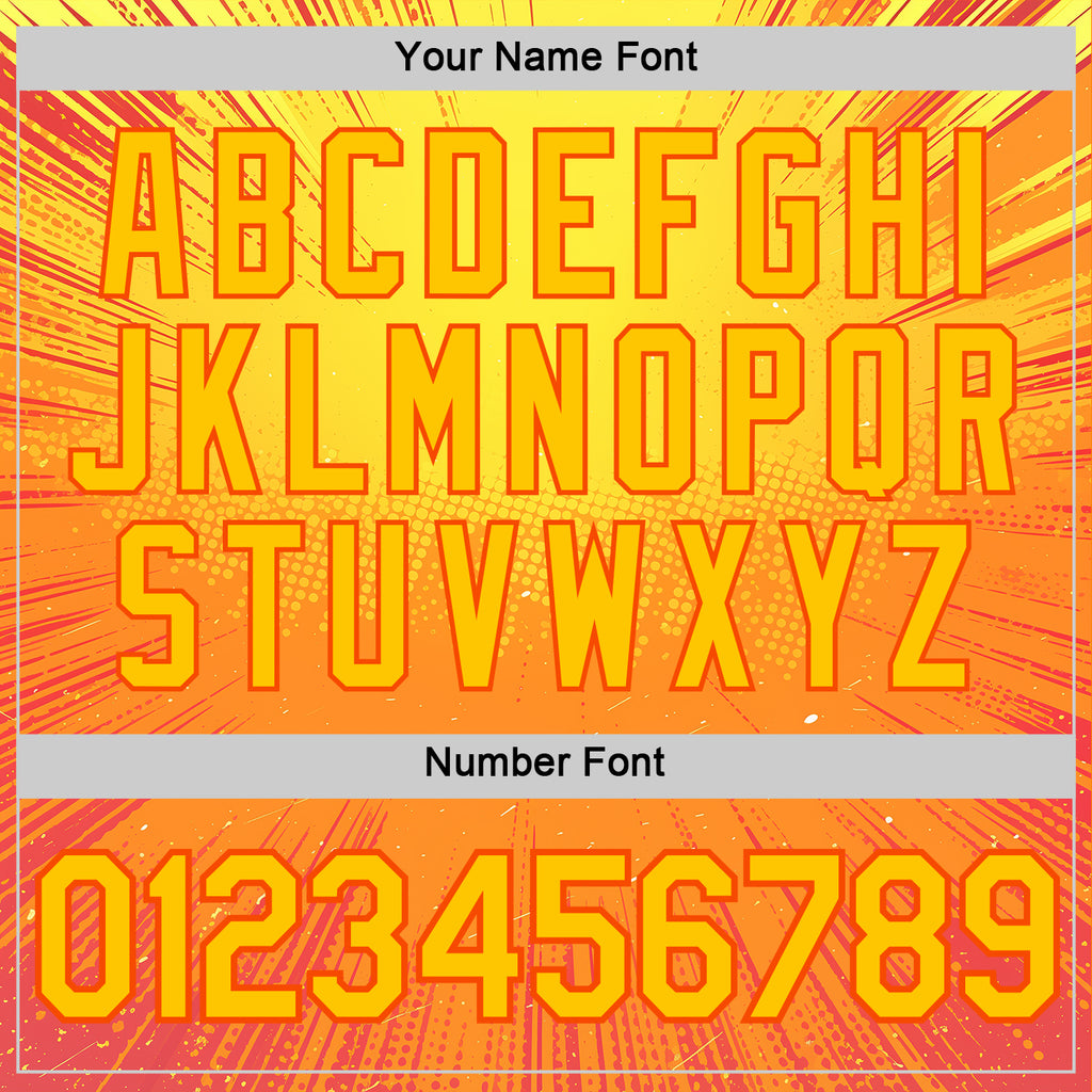 Custom Yellow Orange 3D Pattern Design Anime Inspired Gradient Sport Wear Performance T-Shirt