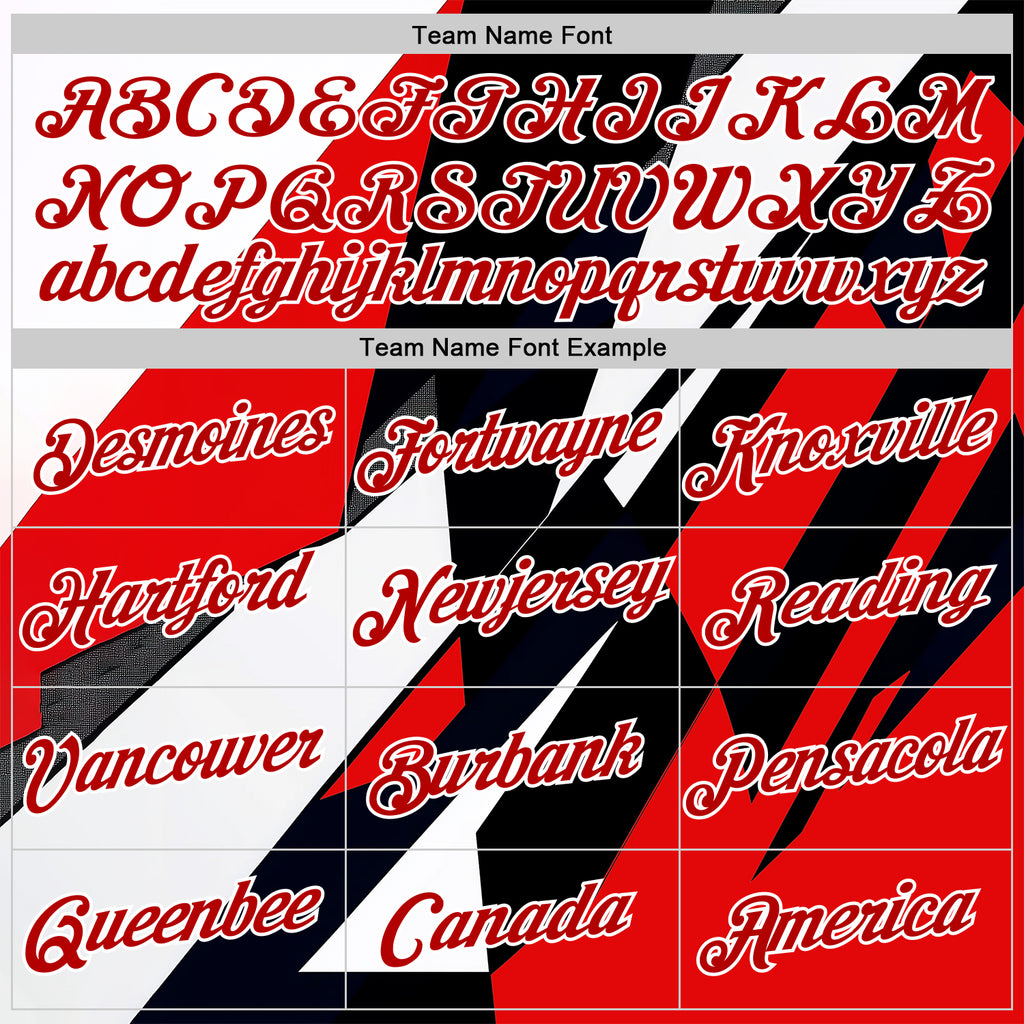 Custom White Red-Black 3D Pattern Design Geometric Shape Sport Wear Performance T-Shirt