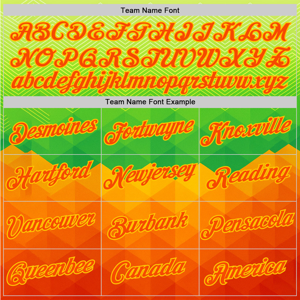Custom Green Orange-Yellow 3D Pattern Design Gradient Sport Wear Performance T-Shirt