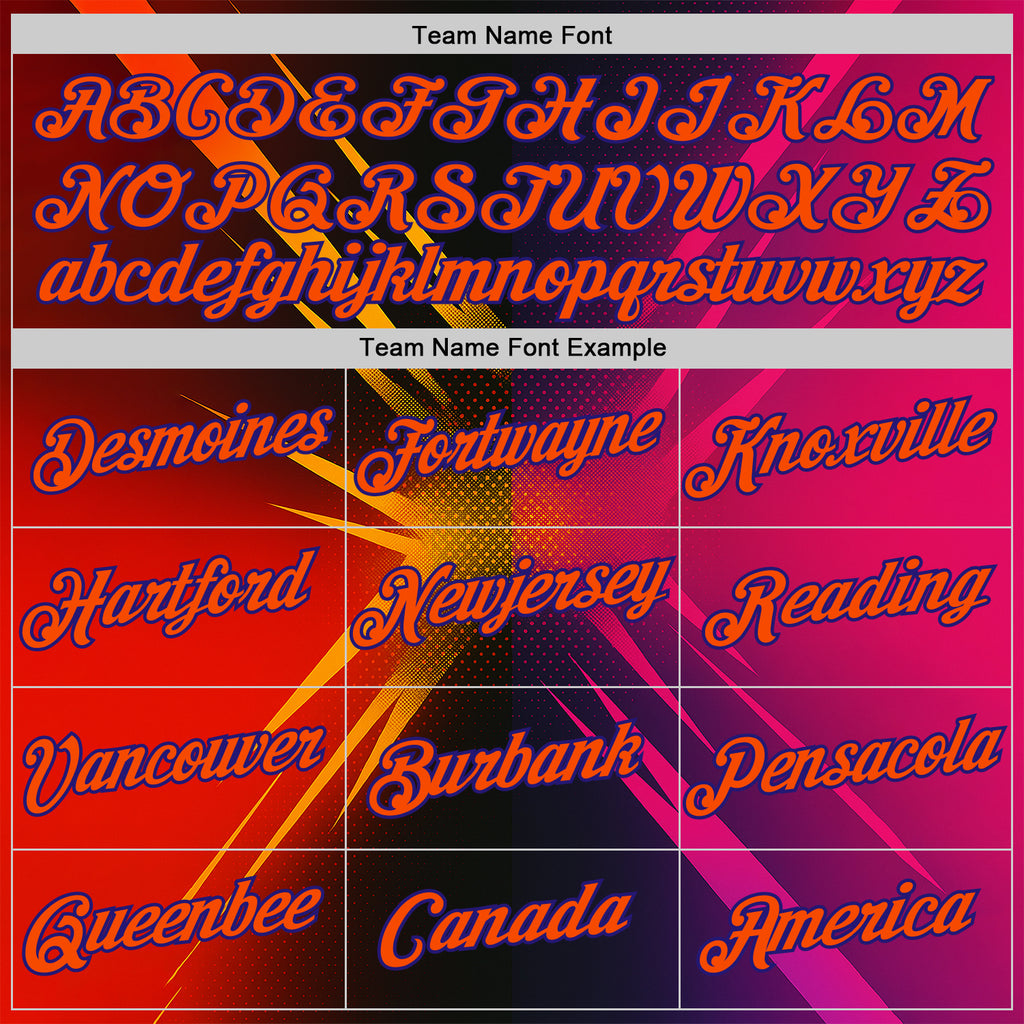 Custom Orange Pink-Dark Purple 3D Pattern Design Gradient Sport Wear Performance T-Shirt