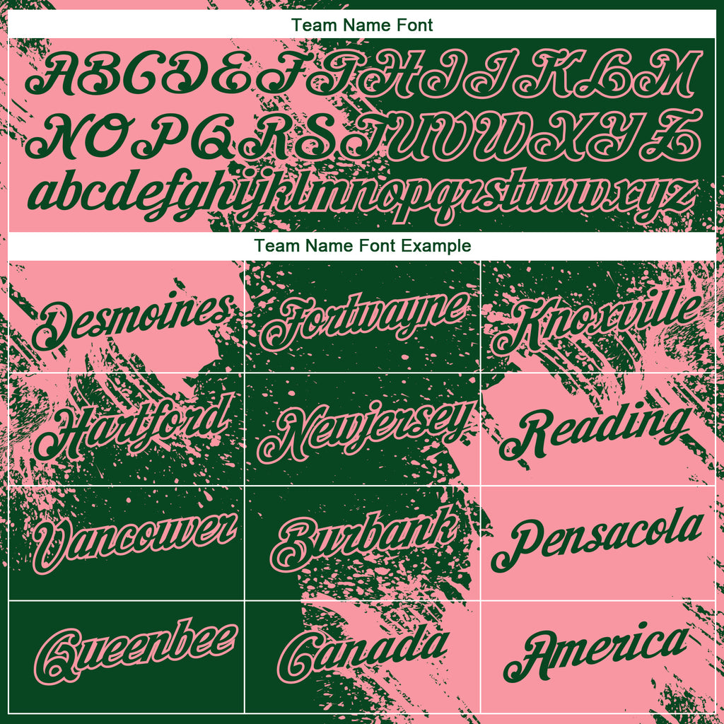 Custom Green Medium Pink 3D Pattern Design Abstract Brush Stroke Performance T-Shirt