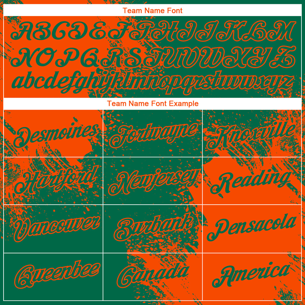 Custom Kelly Green Orange 3D Pattern Design Abstract Brush Stroke Performance T-Shirt