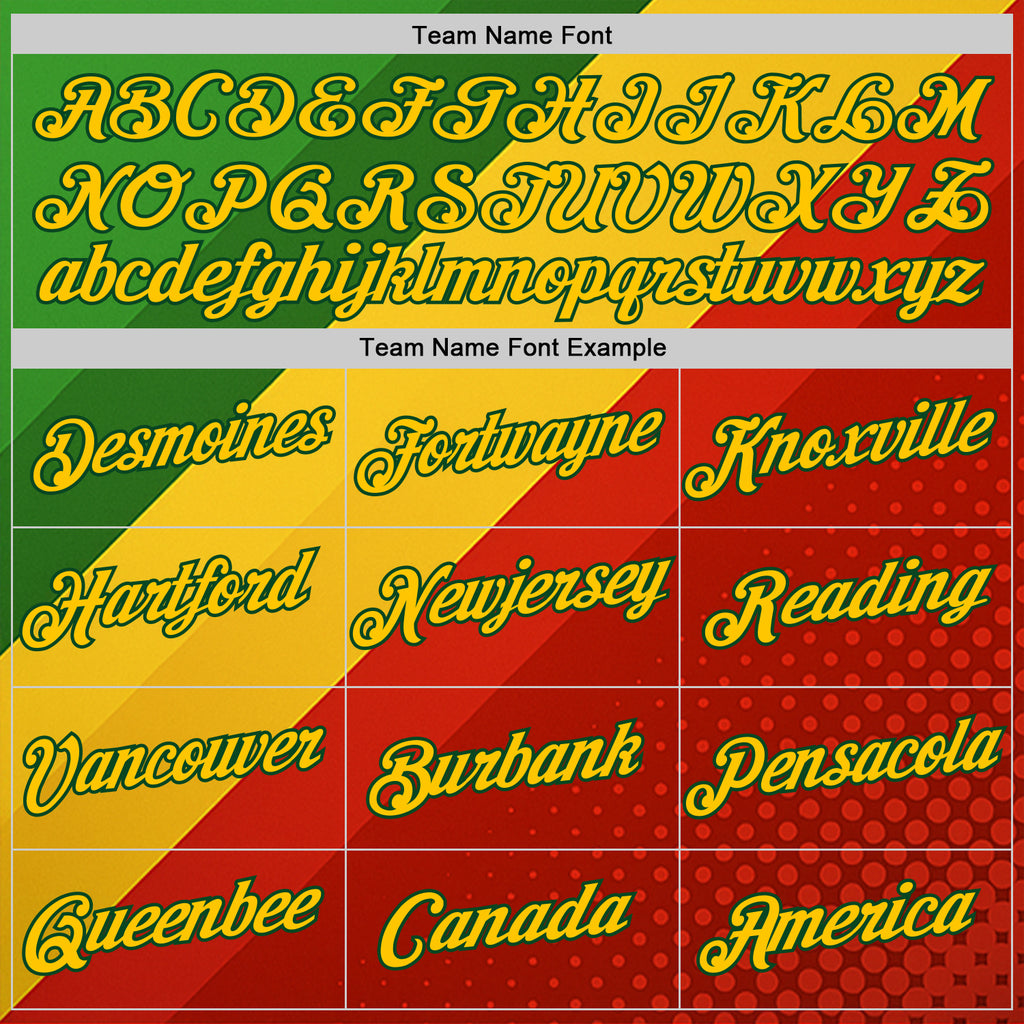 Custom Green Yellow-Red 3D Pattern Design Africa Spain Sport Wear Performance T-Shirt